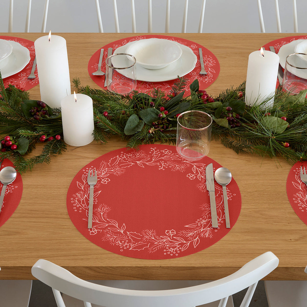 Wreath Placemats - Crimson