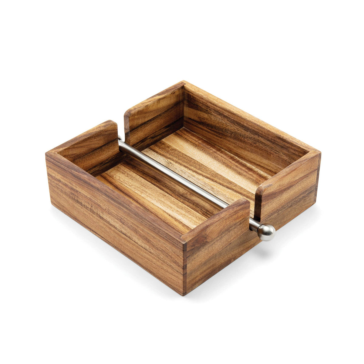 Ironwood Gourmet Napkin Holder, Acacia Wood, 7" x 7"