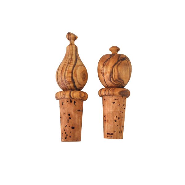 Olive Wood Bottle Stopper - Assorted