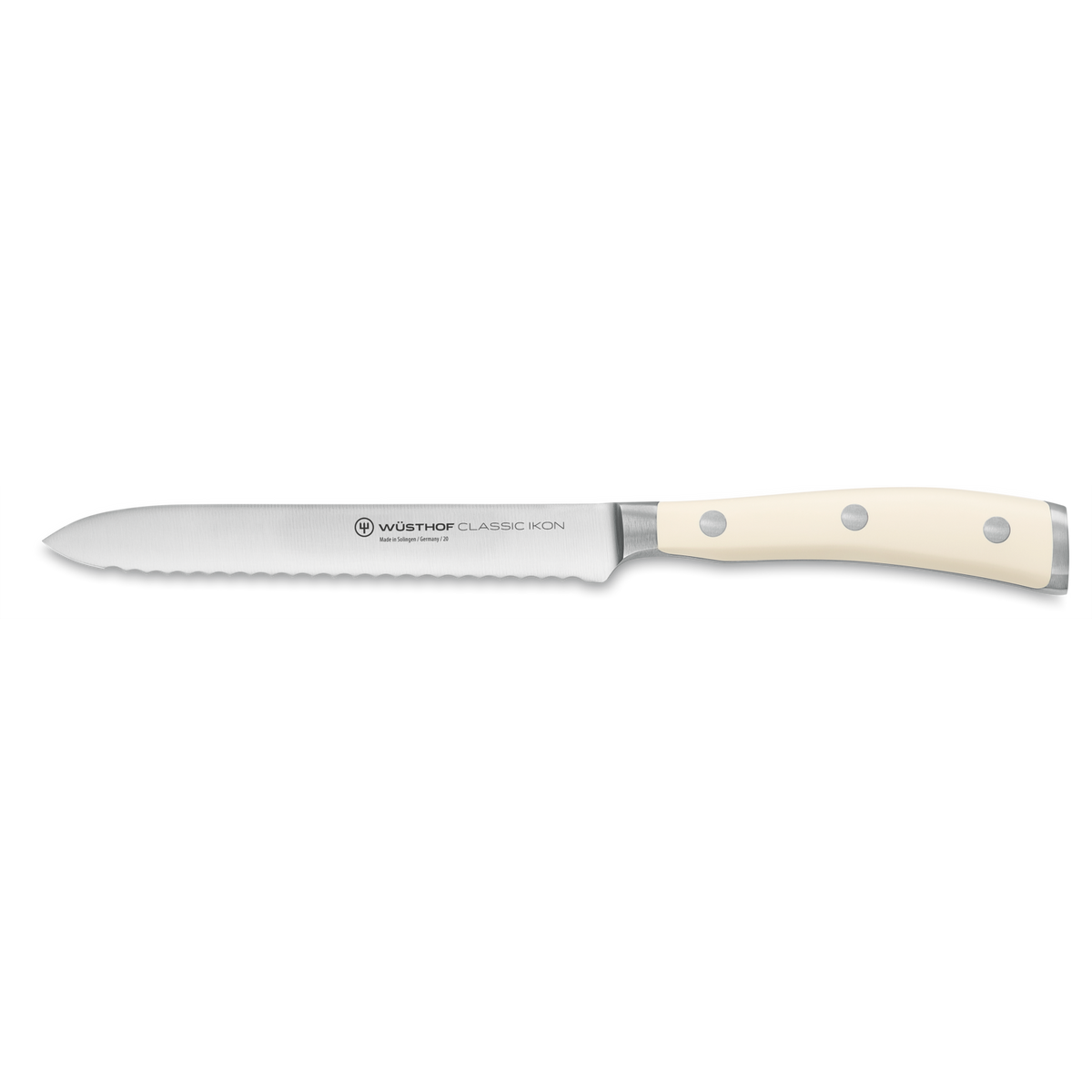 Wusthof Classic Ikon 5" Serrated Utility Knife — Black