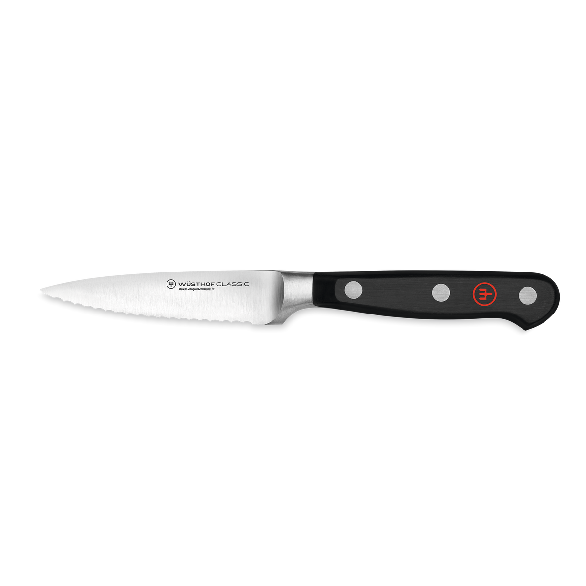 Wusthof Classic 3 1/2" Fully-Serrated Paring Knife — Black