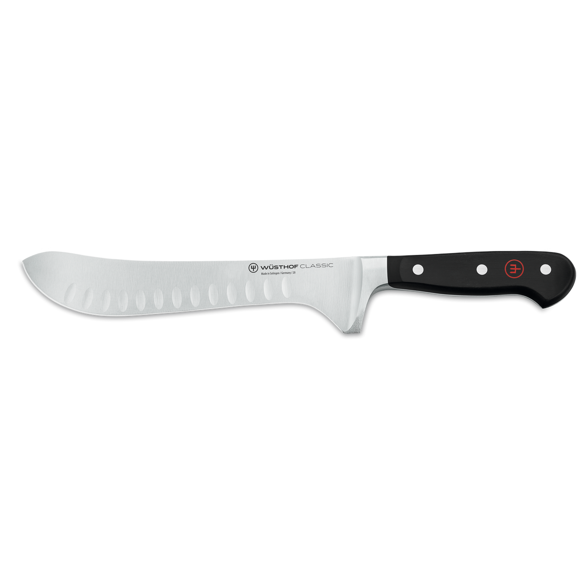 Wusthof Classic 8" Butcher Knife with Hollow Edge — Black