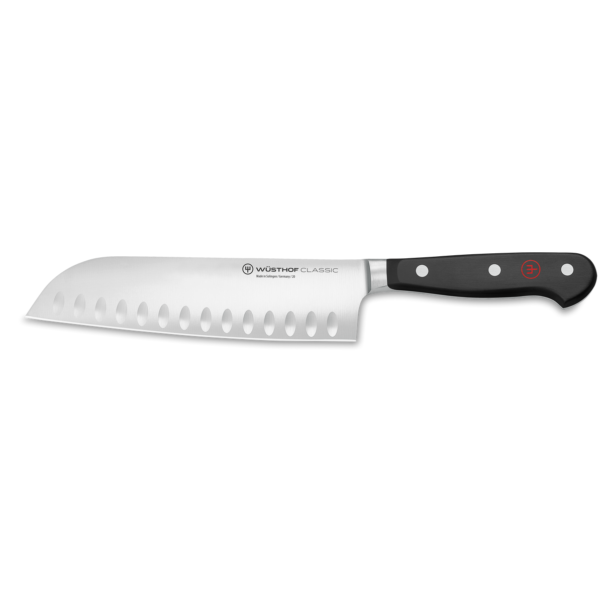 Wusthof Classic 7" Hollow Edge Santoku — Black