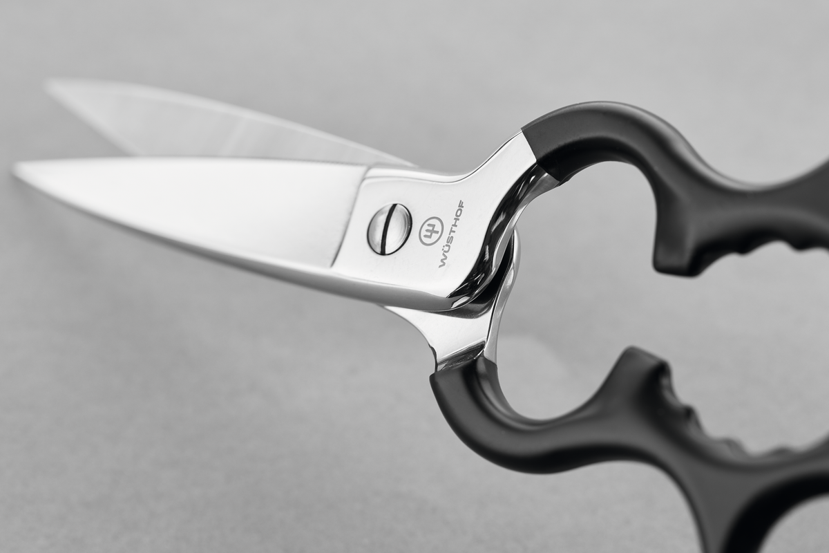 Wusthof Stainless Kitchen Shears with Synthetic Grips — Black