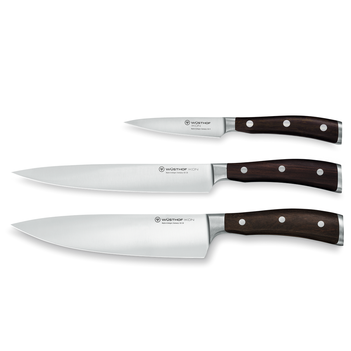 Wusthof Ikon 3-Piece Knife Set — Blackwood