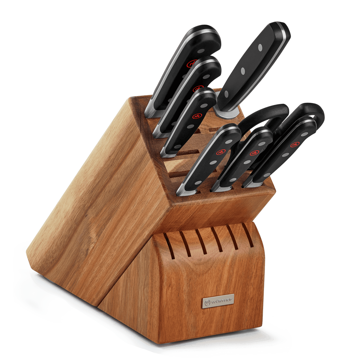 Wusthof Classic 9-Piece Knife Block Set, Acacia — Black