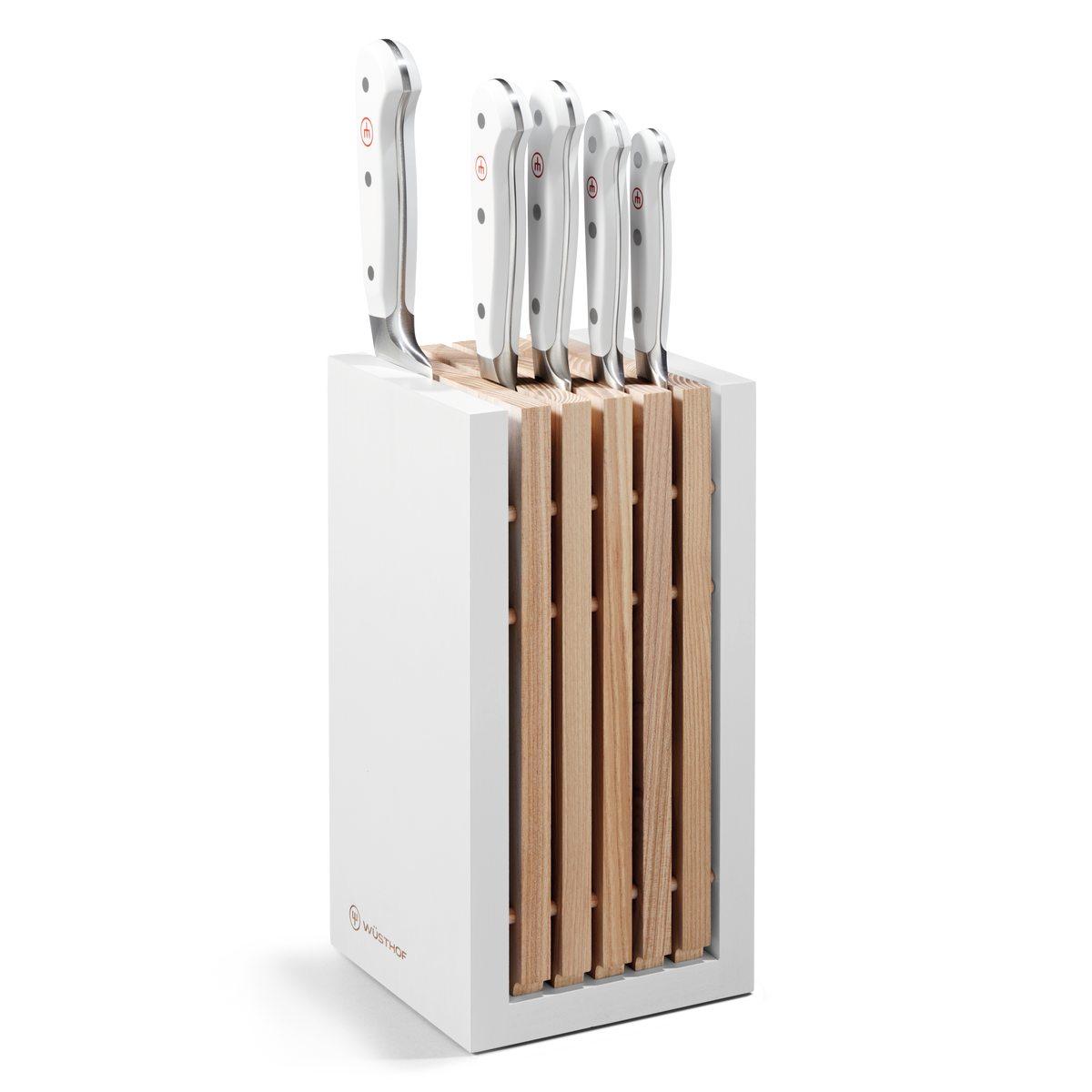 Wusthof Classic 6-Piece Knife Block Set with Santoku — White