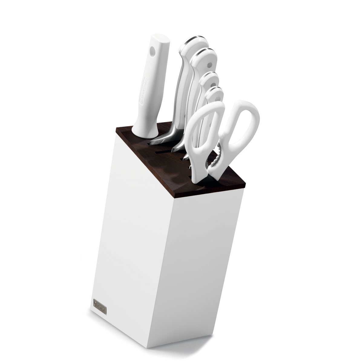 Wusthof Classic 7-Piece Knife Block Set with Bread Knife — White