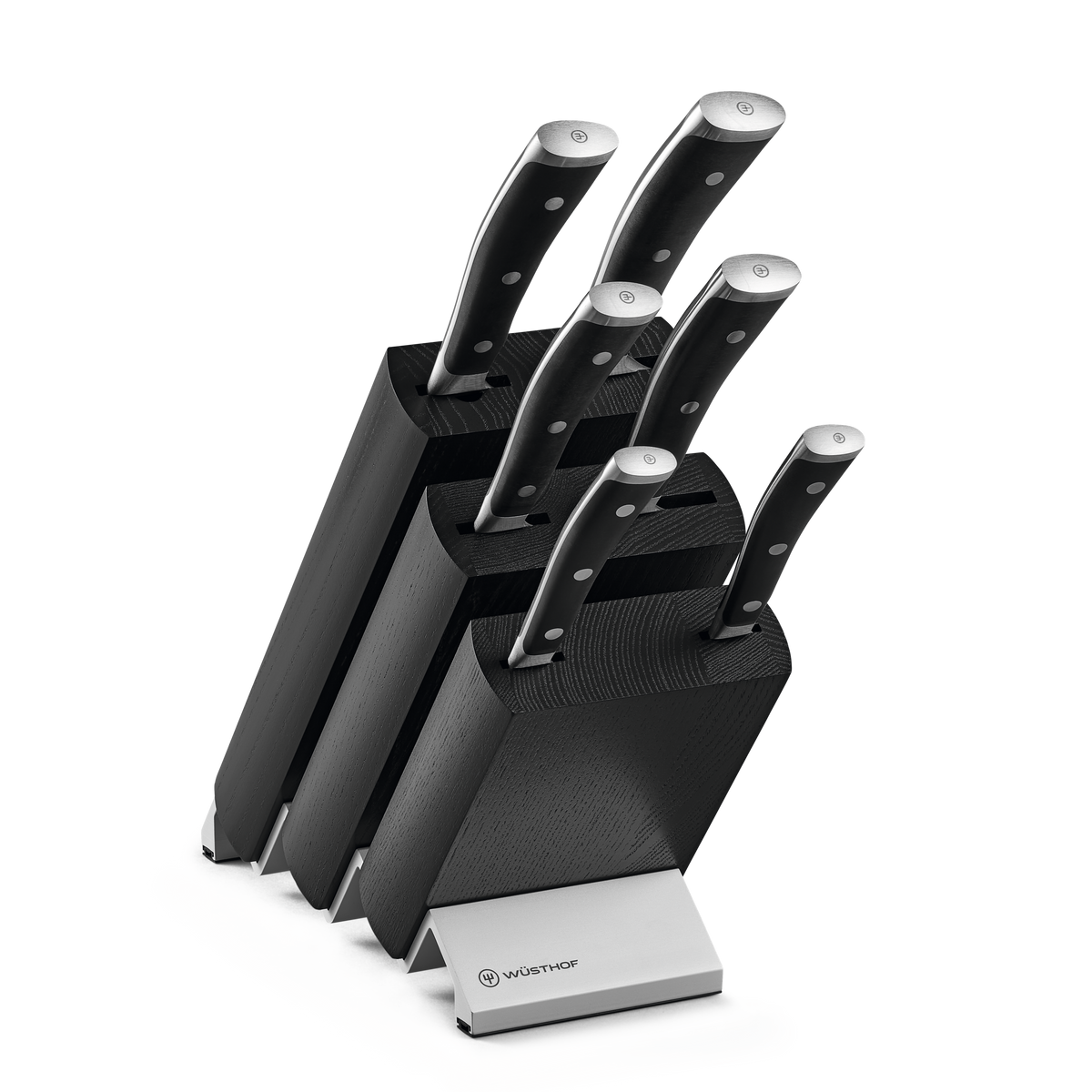 Wusthof Classic Ikon 7-Piece Knife Block Set — Black