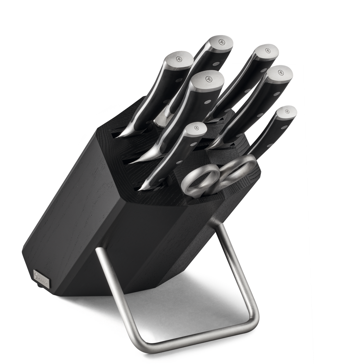 Wusthof Classic Ikon 9-Piece Knife Block Set — Black
