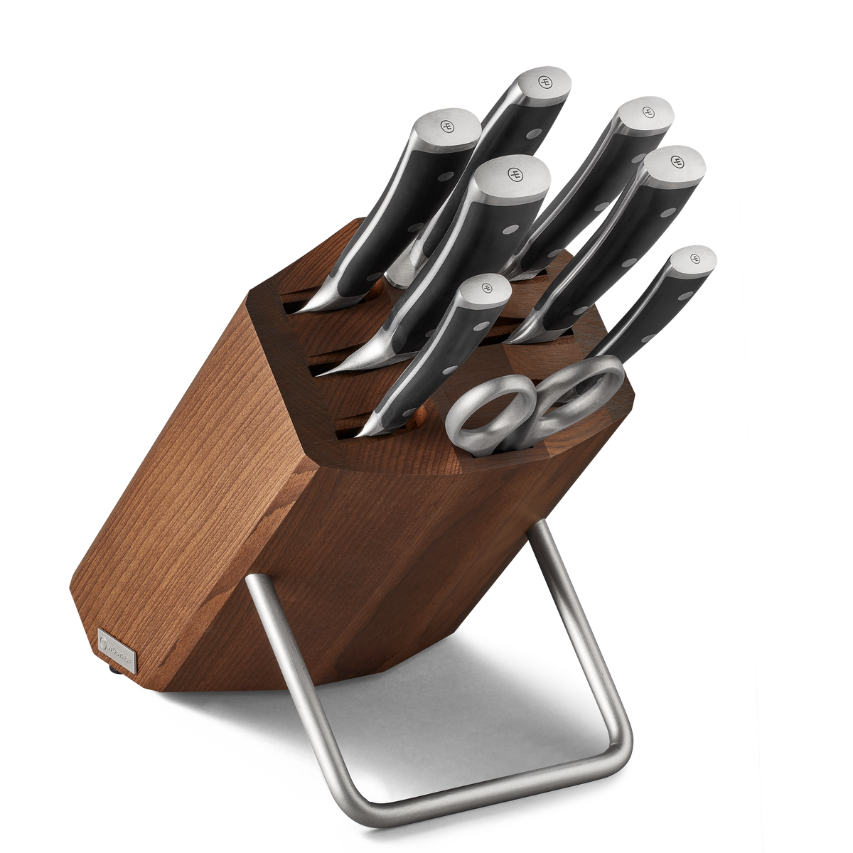 Wusthof Classic Ikon 9-Piece Knife Block Set — Black