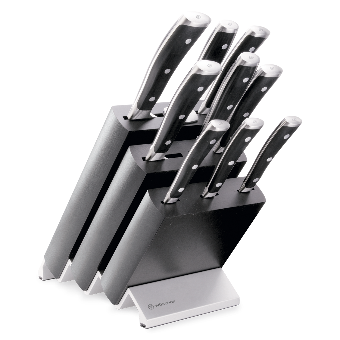 Wusthof Classic Ikon 10-Piece Knife Block Set — Black