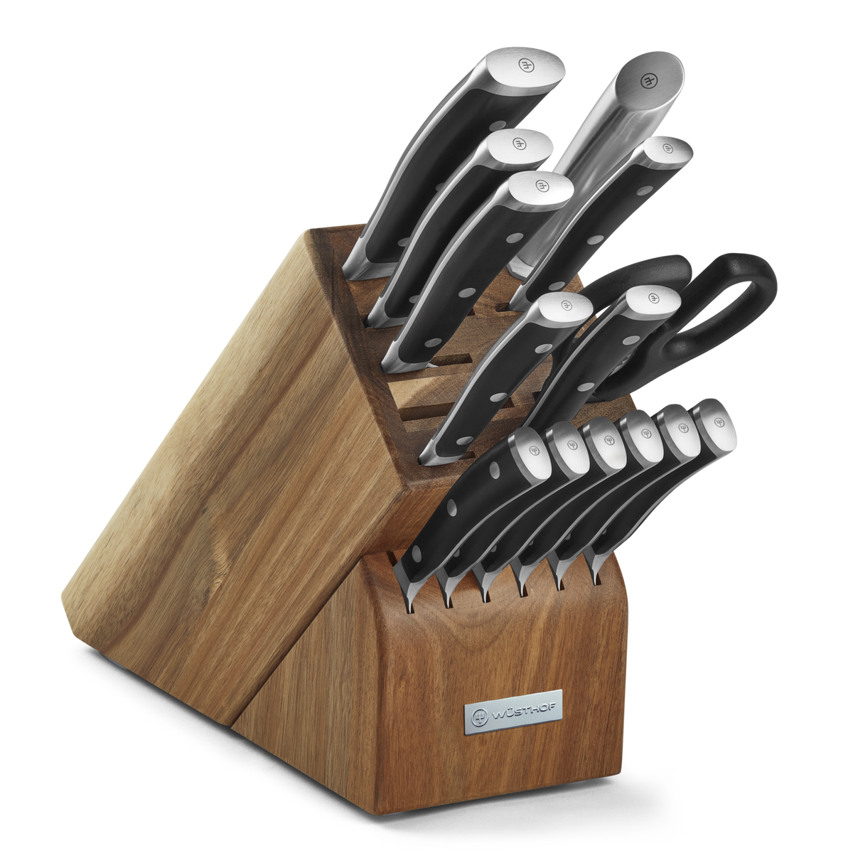 Wusthof Classic Ikon 15-Piece Knife Block Set — Black