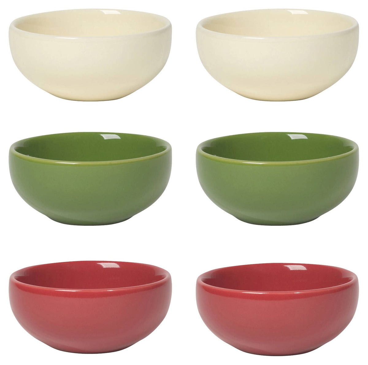 Holiday Christmas Pinch Bowls Set of 6