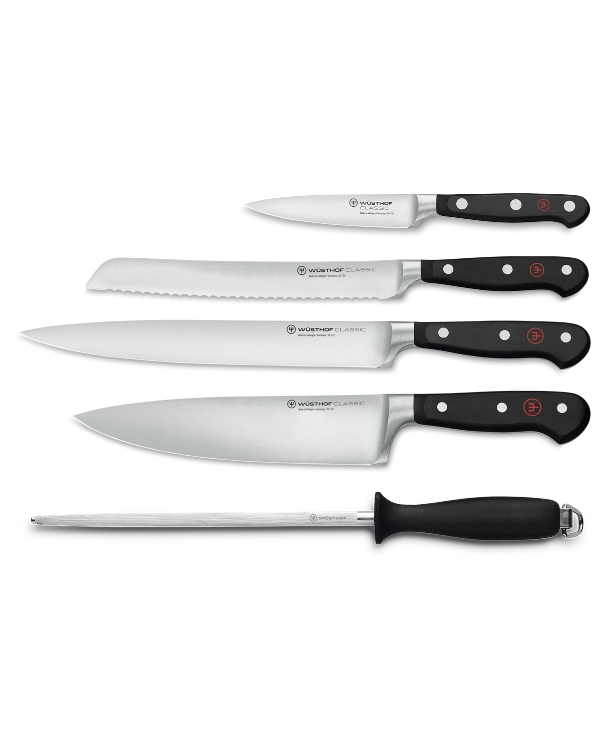 Wusthof Classic 5-Piece Chef's Knife Set — Black