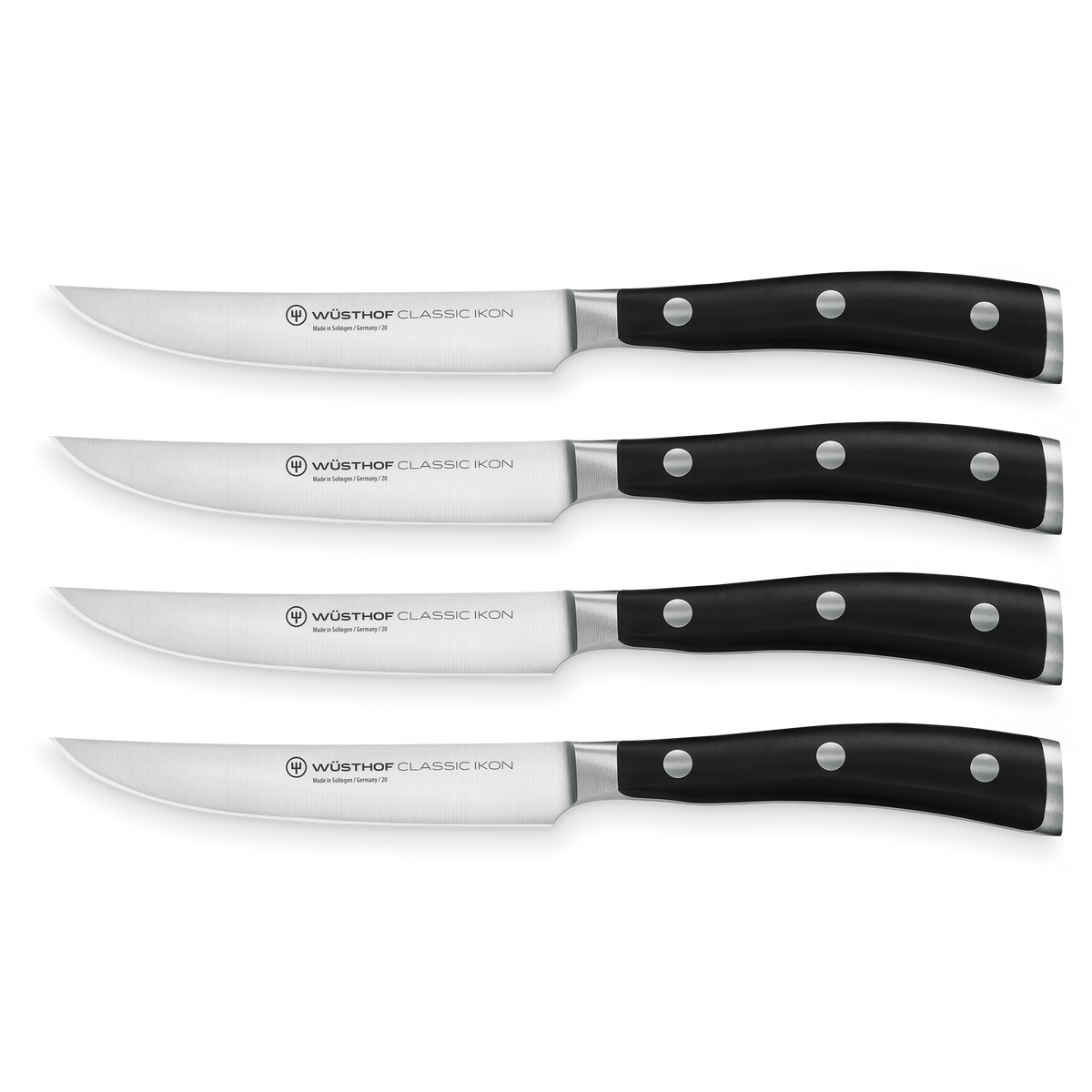 Wusthof Classic Ikon 4-Piece Steak Knife Set — Black