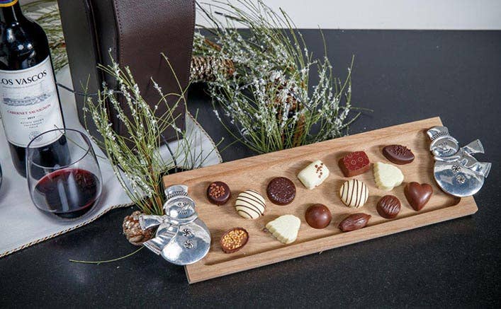 Foodie Bites Acacia Wood Serving Tray & matching food picks