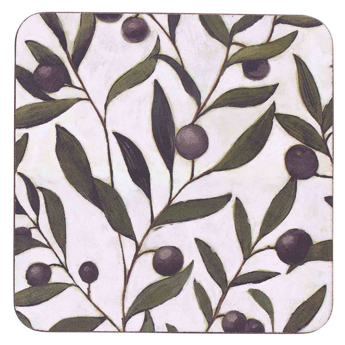 OLIVES Square Coasters, Set of 4