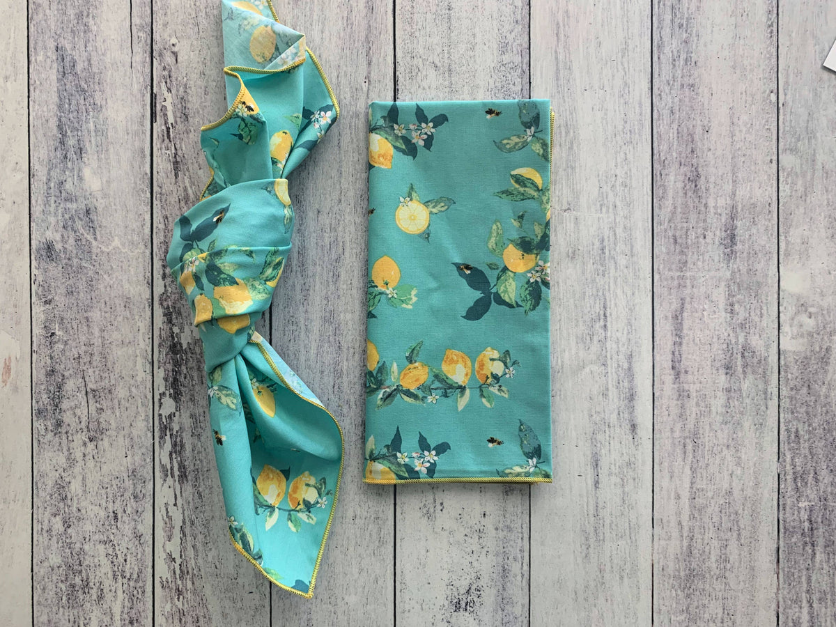 Lemon Cloth Napkins, set of four