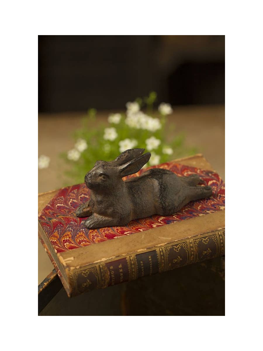 Cast Iron Reclining Rabbit