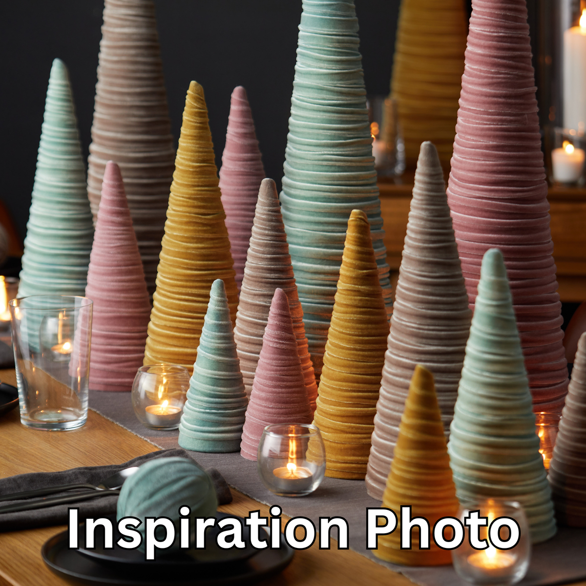 Tree Velvet 10" tall Medium, Spring Accent Tablescape