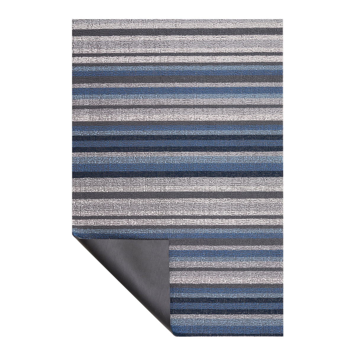 Horizon Stripe Shag Mats - Deep Sea