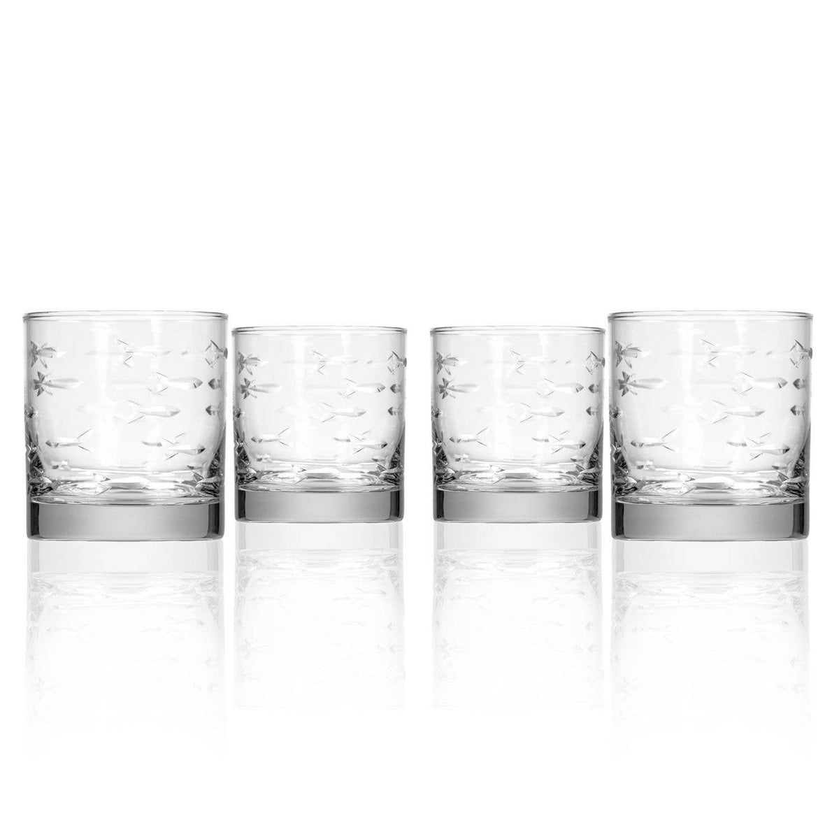 School of Fish On the Rocks Glass 10oz