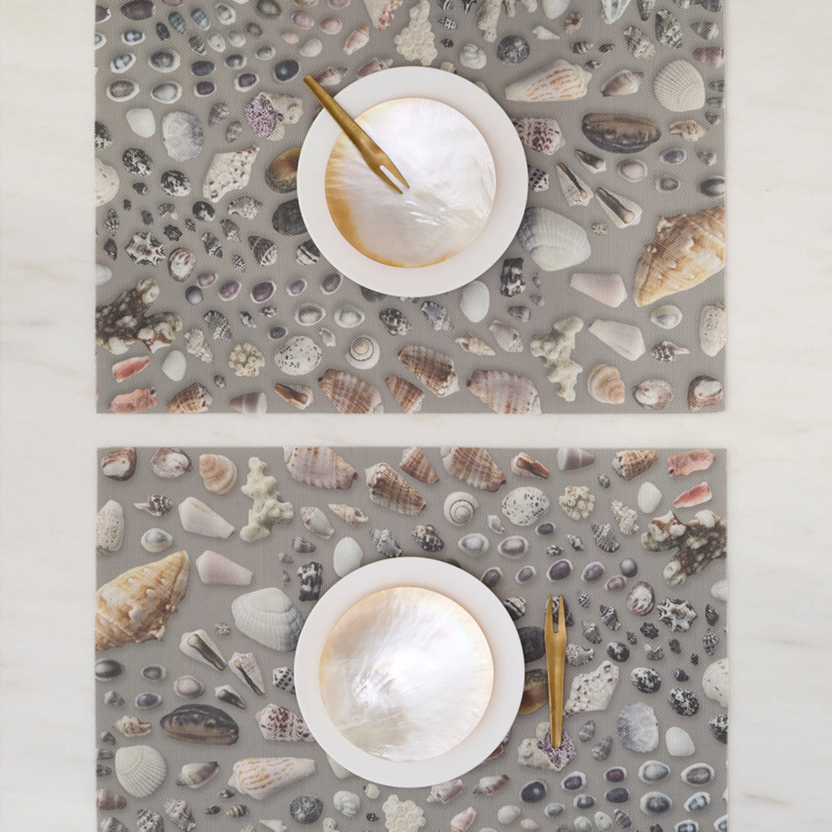 Seashells Placemats - Grey Sand