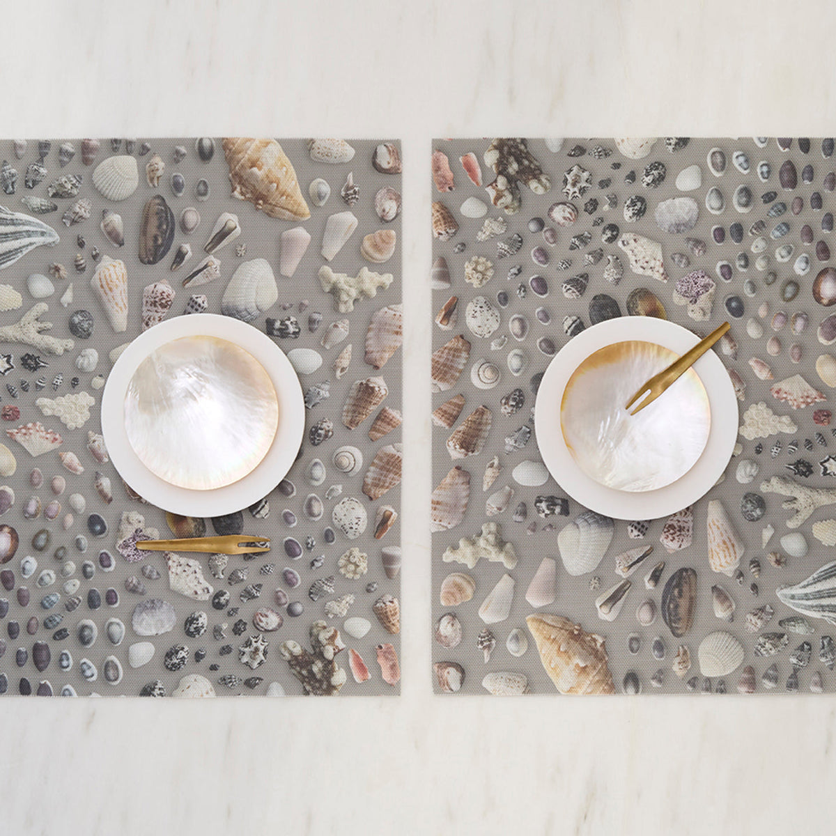 Seashells Placemats - Grey Sand