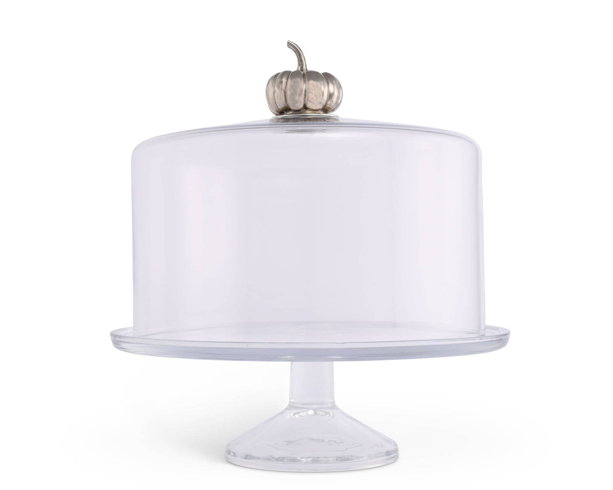 Pumpkin Knob Glass Covered Cake / Dessert Stand