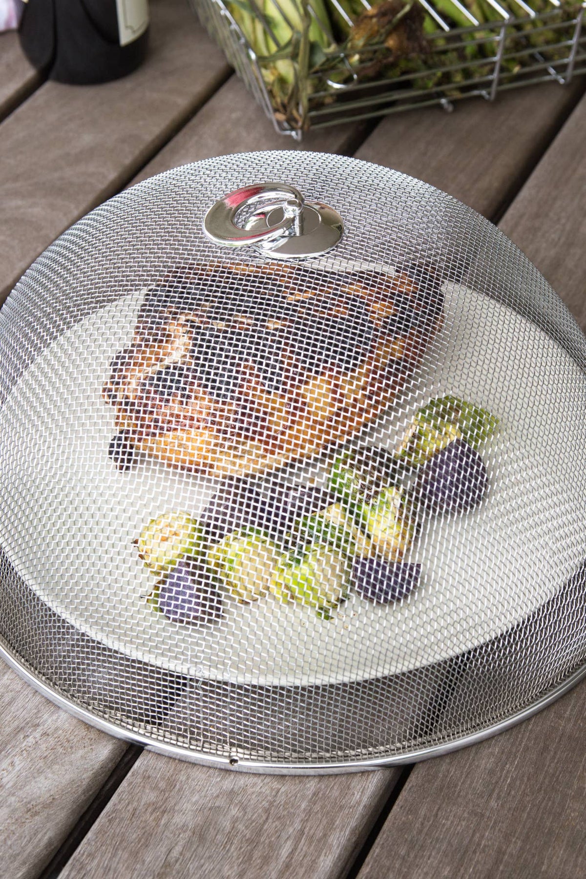 Fox Run Round Mesh Food Cover, Chrome, 11.75"