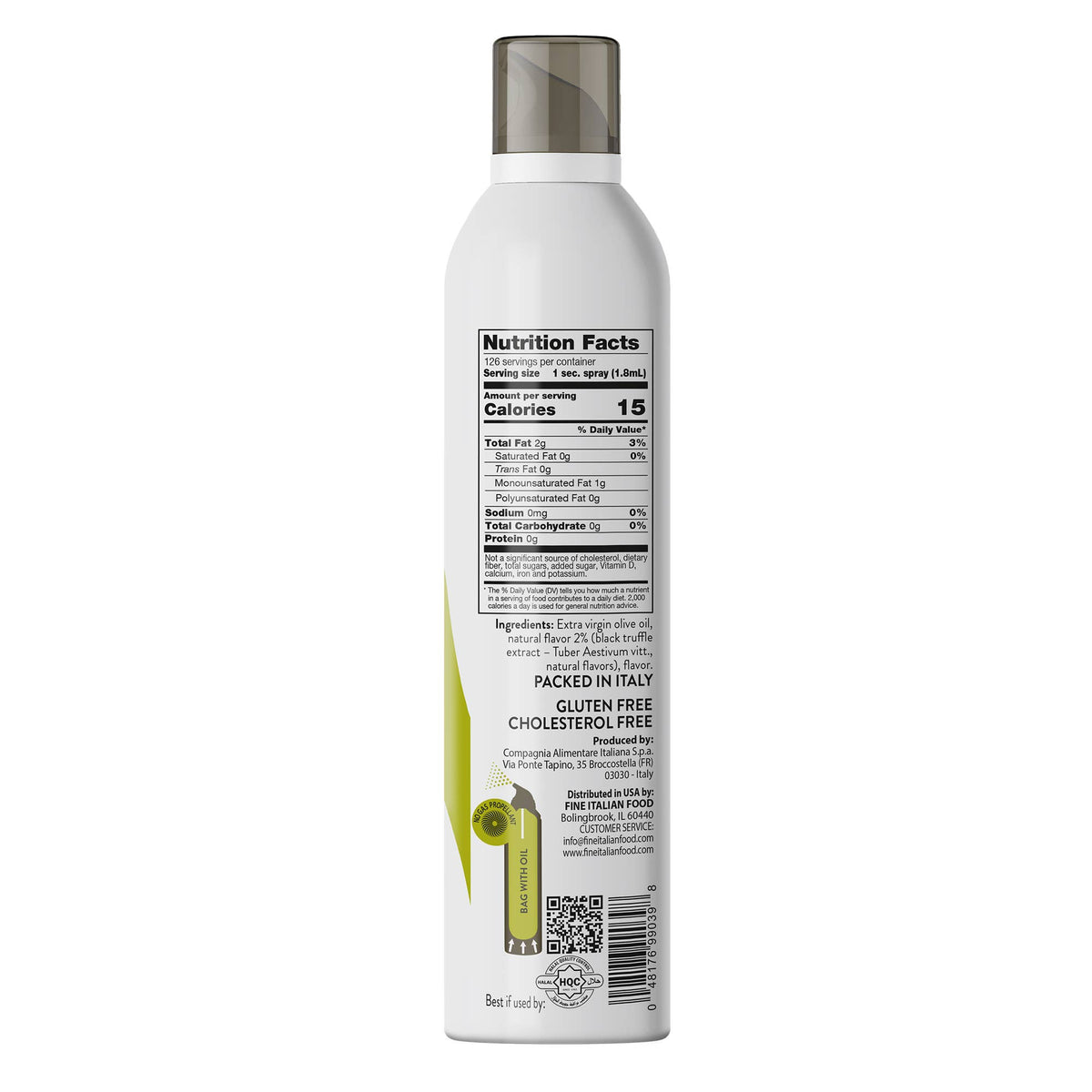 Mantova Black Truffle Extra Virgin Olive Oil Spray, 8 fl. oz