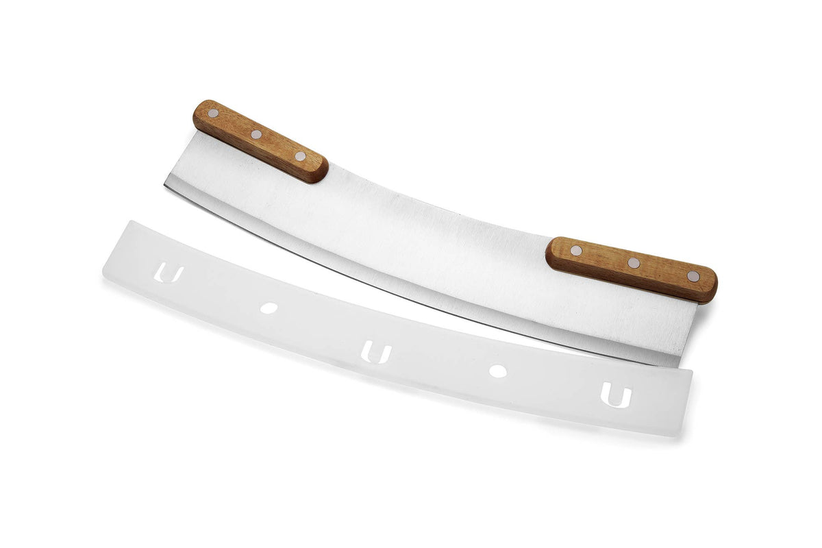 Outset Acacia Pizza Cutter, Stainless Steel, 13" Blade