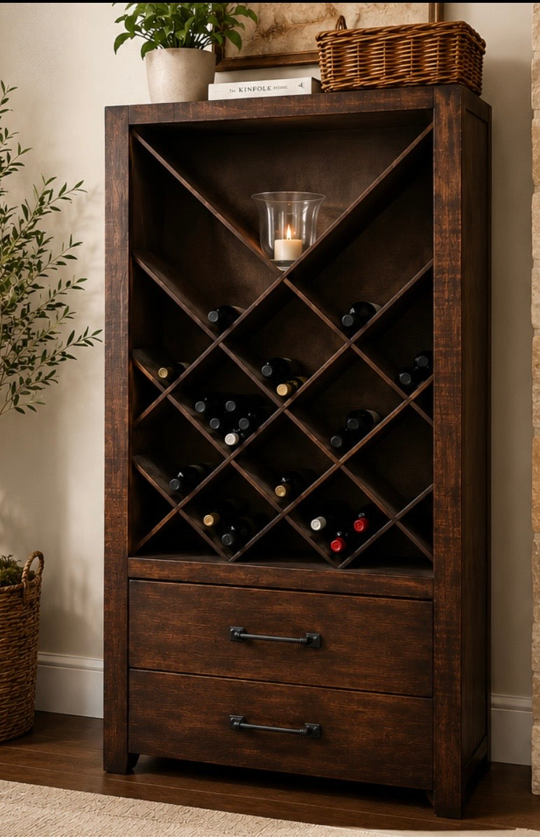 Solid Wood Wine Cabinet