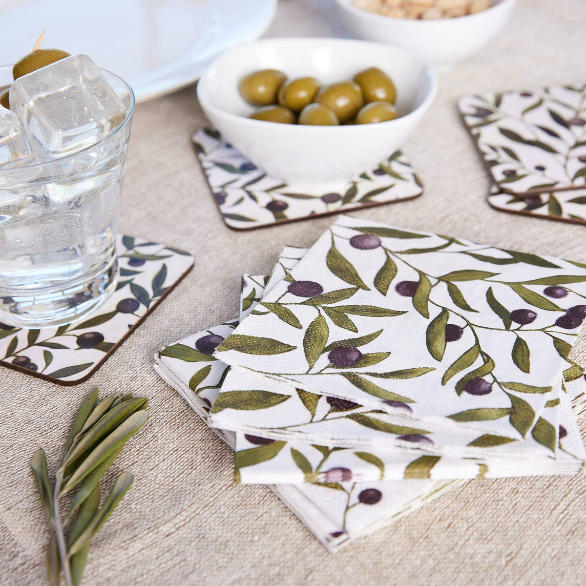 Olives Printed Paper Cocktail Napkins (Pack of 25)