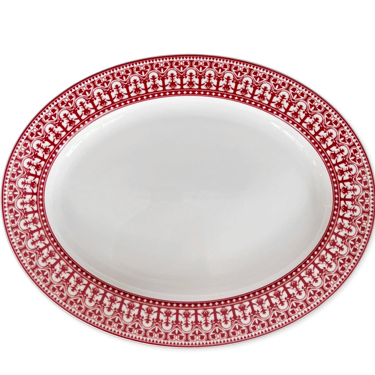 Casablanca Crimson Large Oval Rimmed Platter