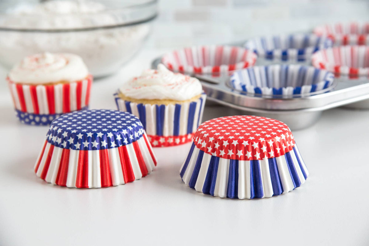 Fox Run PatrioticCupcake Liners, 50 Count, 3" x 3"