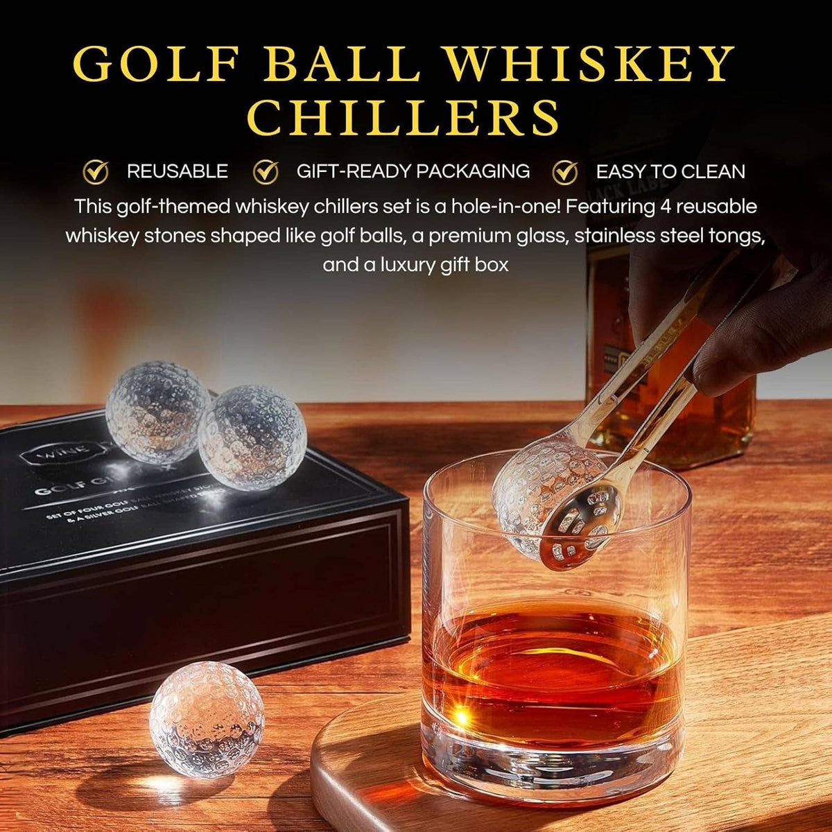 Golf Ball Whiskey Coolers - Pack of 5 Gift Set