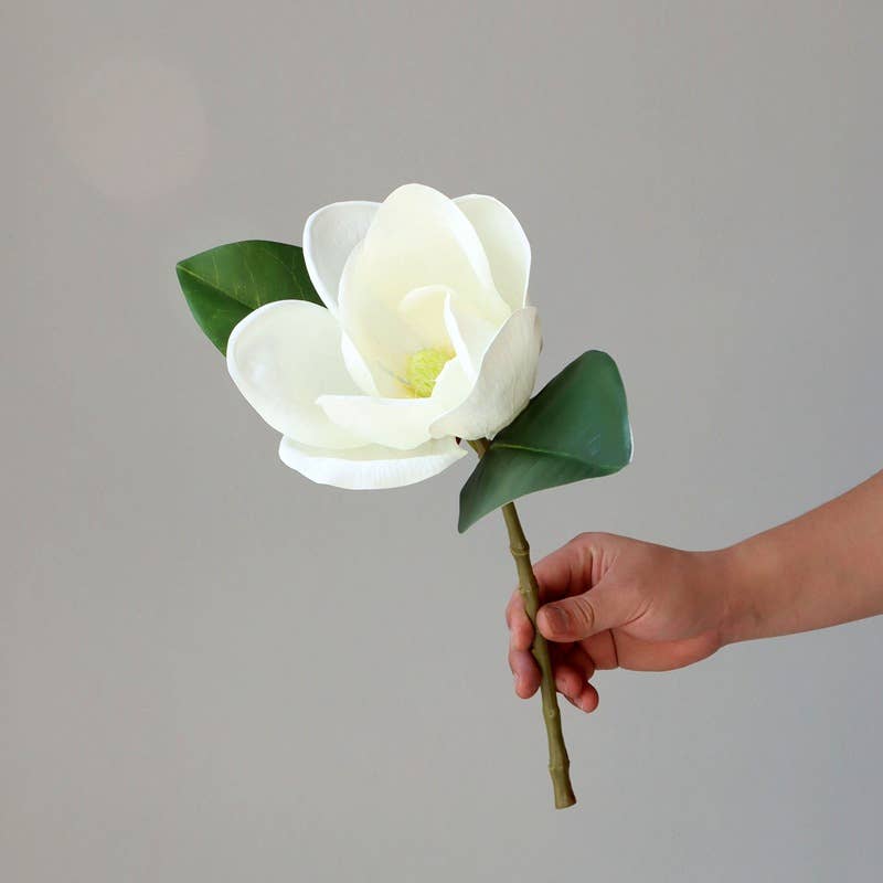 16''T Nature Touch Faux Magnolia Flower Stem, Big Flower