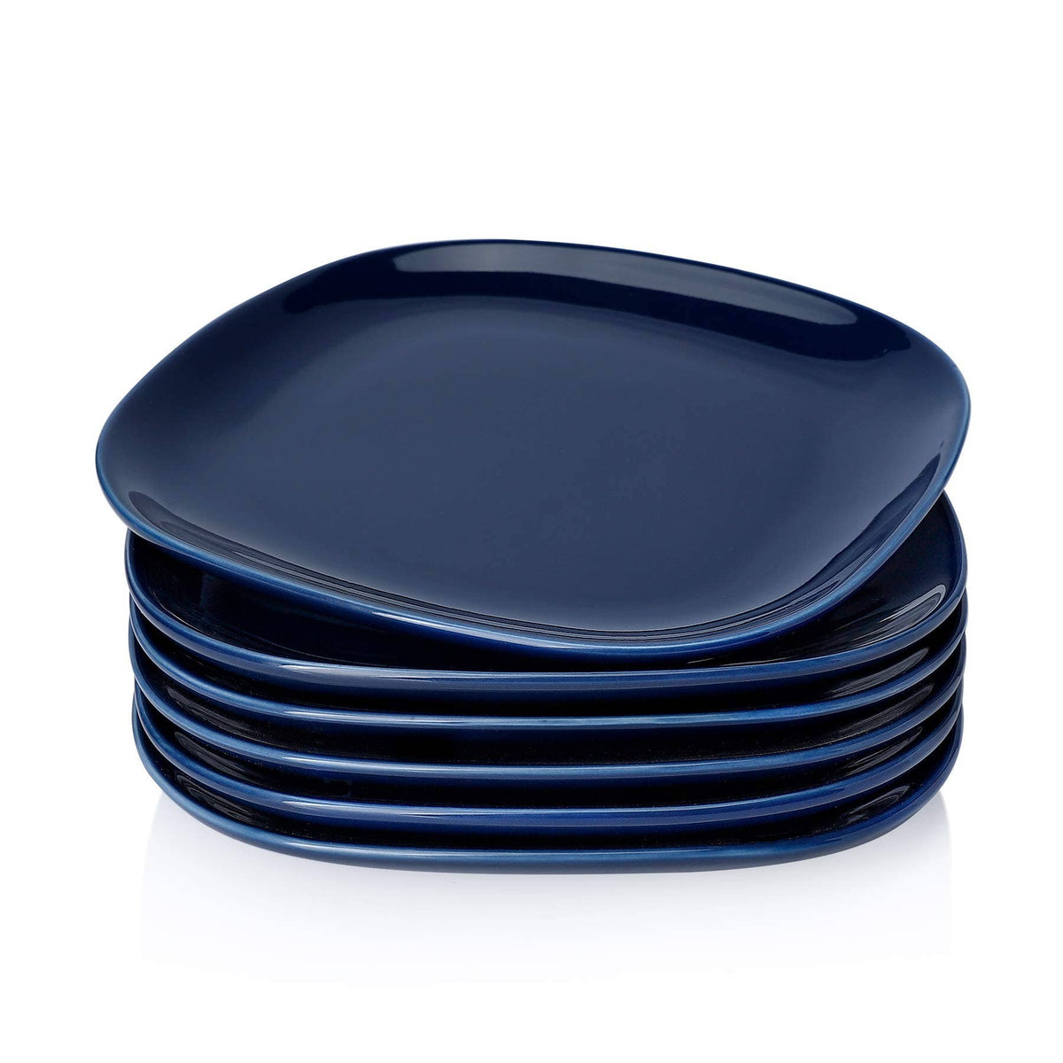 7.4-Inch Porcelain Square Dessert Plates, Set of 6