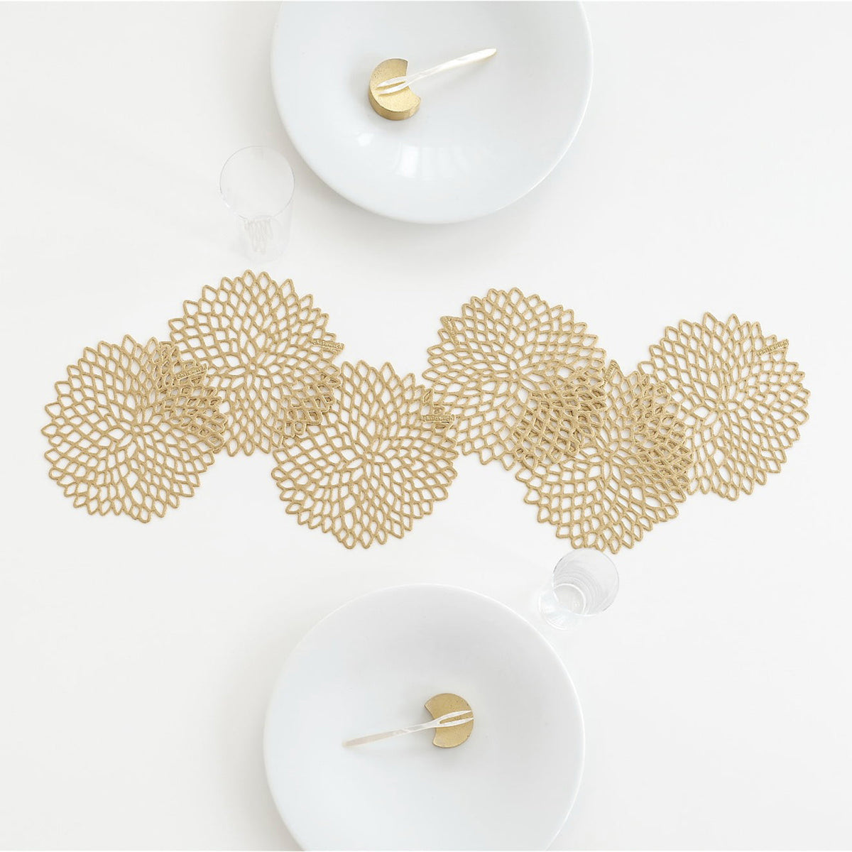 Dahlia Coasters - Brass