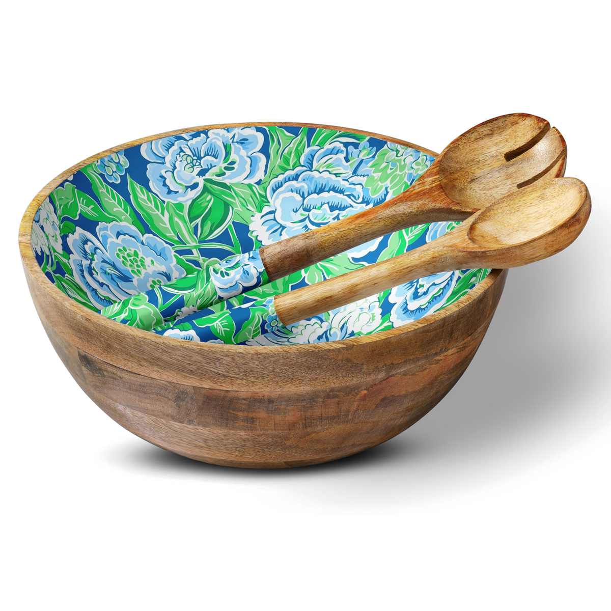 Blue & Green Floral 12" Decorative Bowl Item 1-03