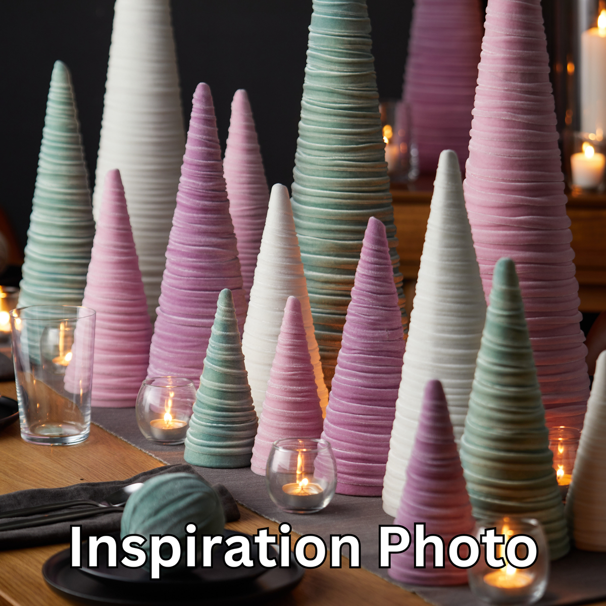 Tree Velvet 10" tall Medium, Spring Accent Tablescape