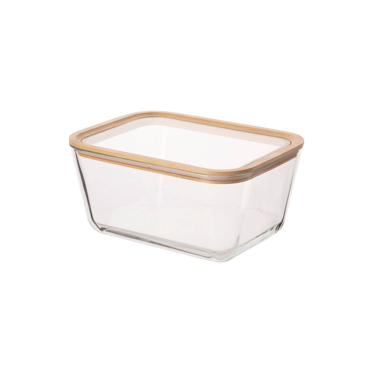 46.67 Oz Glass Rectangular Container With Bamboo Lid