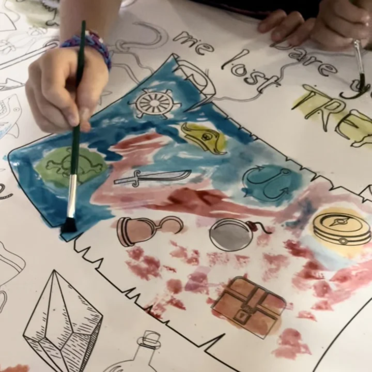 Pirate Coloring Tablecloth Seek & Find Kids Activity