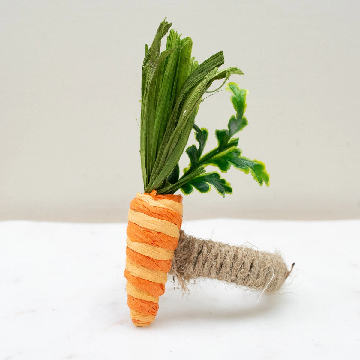 Carrot Napkin Ring Orange/Natural 4"