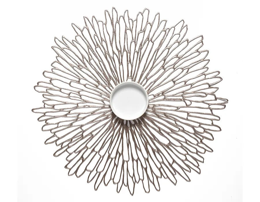 Bloom Round Tablemat 15" - Gunmetal