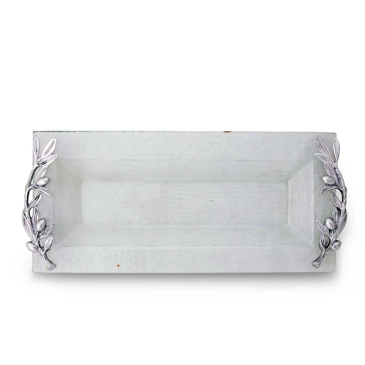 Olive Oblong Glass Serving Tray