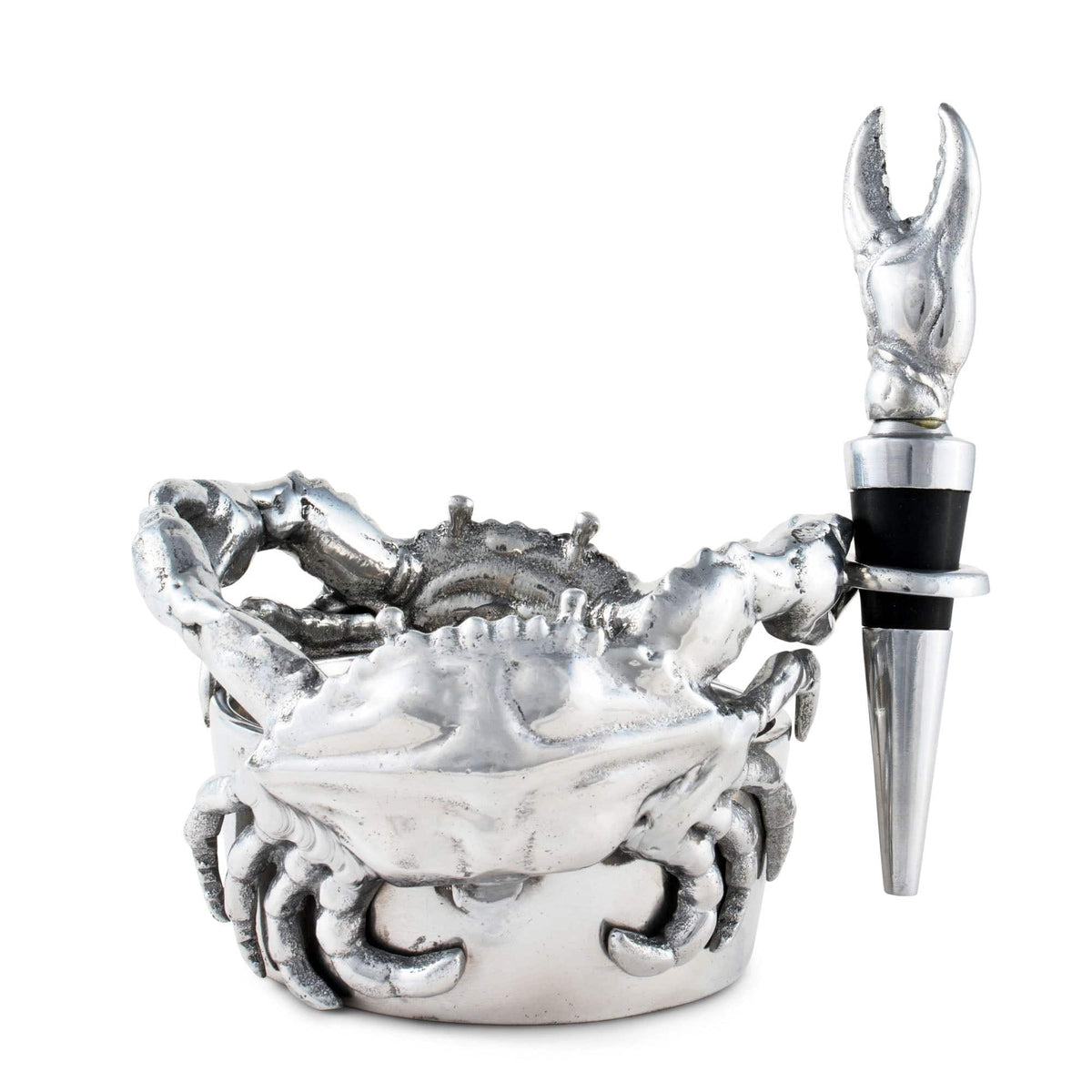 Crab Wine Caddy & Stopper Set