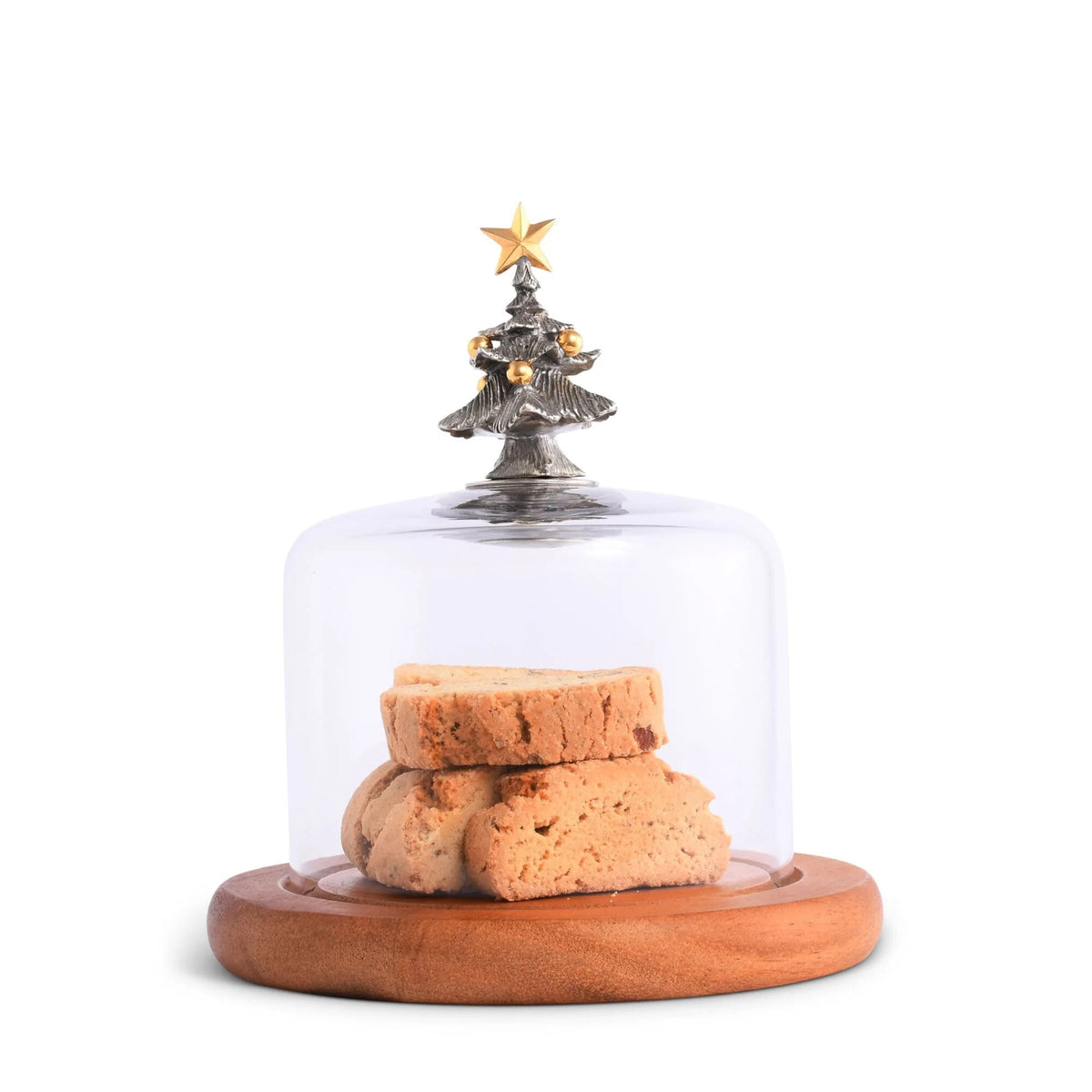 *Christmas Tree Glass Covered Cheese Wood Board 6.5"